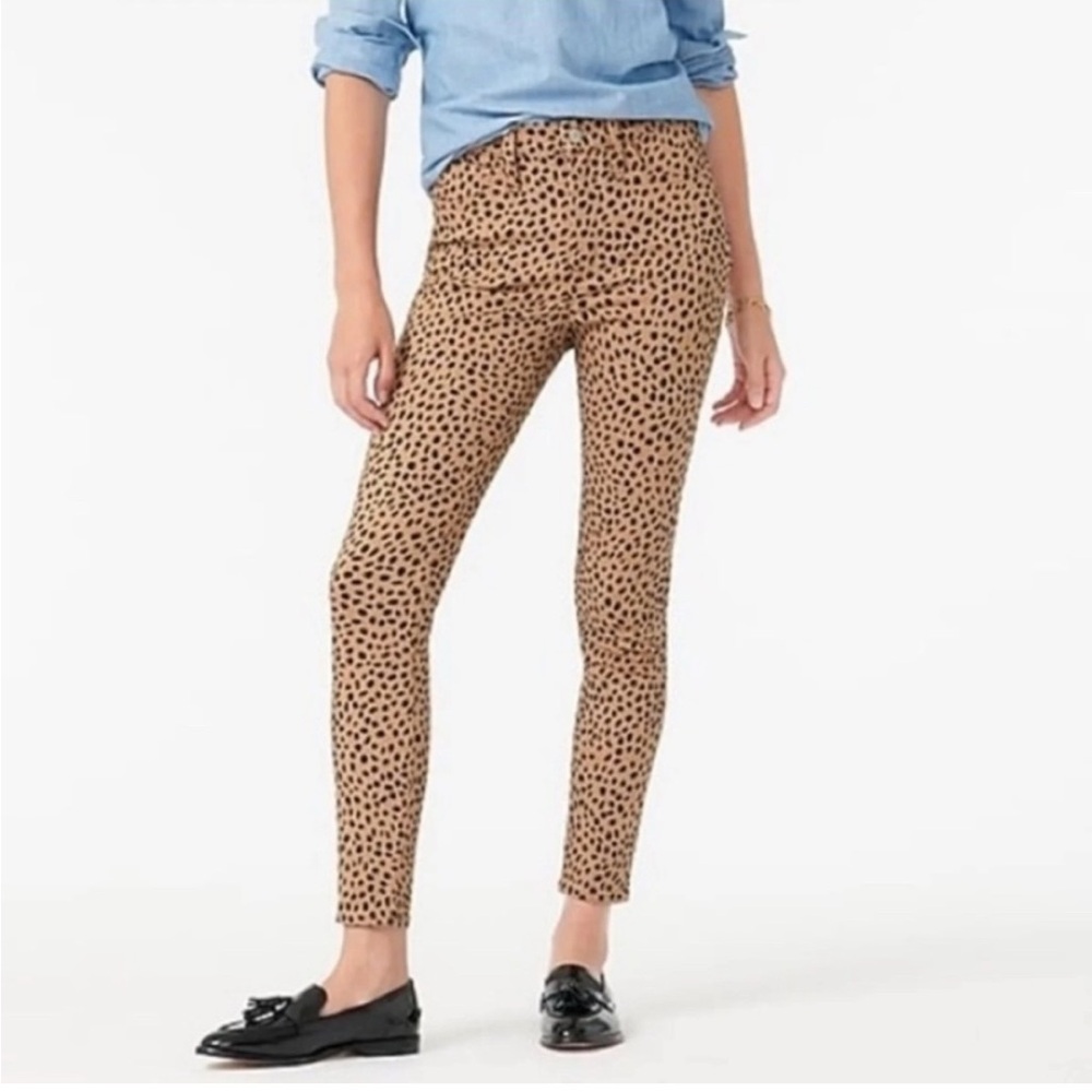 J. Crew Brown Animal Print Skinny Pants